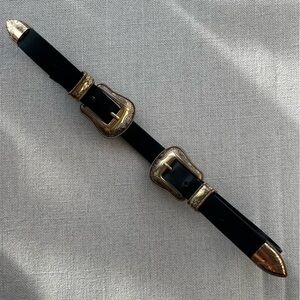 ZARA Double Gold Buckle Black Belt